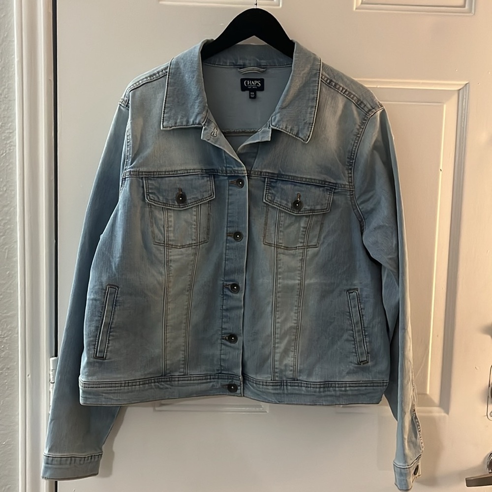 Chaps Denim women jacket blend cotton, polyester viscose and spandex plus sz xxl